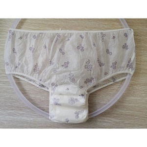 Vente en gros usine de culottes absorbantes jetables en coton biologique non-tissé, avec ailettes et côtés froncés, super haute absorption, pour femmes - Product Image 1