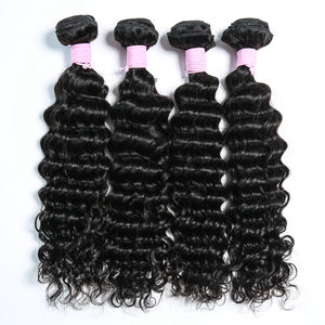 Extensions de cheveux humains Deep Wave, double épaisseur, texture douce, durables, bouclées, vierges non traitées, 12 à 30 pouces, en stock - Product Image 1
