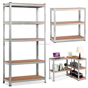 Scaffale di Stoccaggio Leggero Senza Bulloni a 5 Ripiani, Unità di Scaffalatura <span class=keywords><strong>in</strong></span> <span class=keywords><strong>Metallo</strong></span> per Casa, Garage, Cucina, Magazzino - Product Image 4