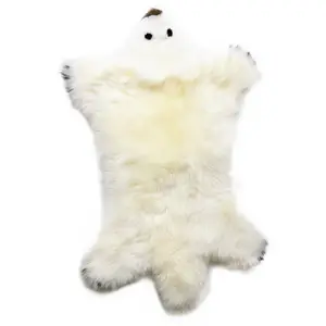 Pure white bear shape real area rug sheepskin