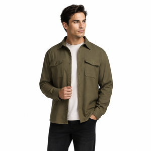 ICO Vintage The <span class=keywords><strong>Dante</strong></span> - Sobrecamisa informal y elegante de manga larga para hombre, con botones, estilo shacket, para un look casual elegante, mezcla de poliéster y algodón - Product Image 4