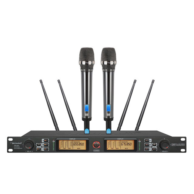 Professional Dual-Channel UHF True Diversity Handheld Wireless Microphone for Live Singing