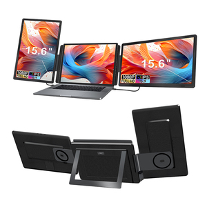 Moniteur portable triple 15,6 pouces détachable 1080P IPS HDR pour le trading boursier et le gaming, extension d'écran double USB-C HDMI pour ordinateur portable - Product Image 1