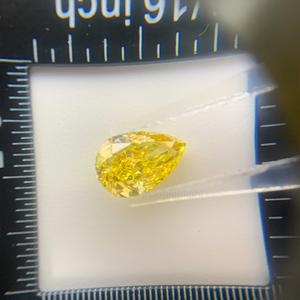Nhà Máy Bán Hàng Trực Tiếp 2ct Fancy Vivid Vàng Kim Cương Lê Hình Dạng Kim Cương Màu Vàng Với IGI Giấy Chứng Nhận - Product Image 3