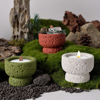 Coupelle vide en béton texturé pour bougie aromatique, diffuseur de parfum en pierre, décoration DIY