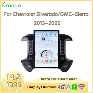 Lecteur DVD de voiture 14,5'' pour <span class=keywords><strong>Chevrolet</strong></span> <span class=keywords><strong>Silverado</strong></span> GMC Sierra <span class=keywords><strong>2014</strong></span>-2018 Android Auto Carplay sans fil Navigateur GPS Radio Qualcomm 4G - Product Image 1