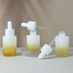 <b>Empty</b> Skin Care Cosmetic Packaging Colored Gradient Essential Oil Ombre Flat Shoulder 1oz 30ml Serum Oil Eye Dropper Bottle - Product Image 5