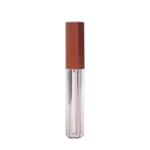 Custom Private Logo 4ml <b>Plastic</b> Lip Gloss <b>Tube</b> Luxury Empty Lipgloss Wand <b>Tubes</b> with Transparent Pink Gold Black Screw Cap - Product Image 6