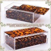 Boîte de rangement transparente amovible et portable en acrylique pour 160 tuiles de mahjong américaines de 1,2 pouces (tuiles non incluses)
