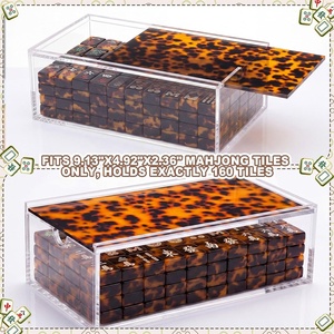 Estojo de Mahjong em Acrílico Portátil e Removível, Caixa de Armazenamento Transparente Vazia para 160 Peças de Mahjong Americano de 1.2 polegadas (Peças Não Incluídas) - Product Image 5