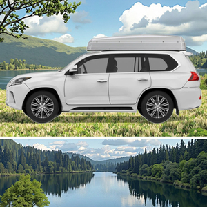 Tenda leggera sul tetto a triangolo Pop-up ABS per campeggio all'aperto e per auto in tessuto Oxford con palo in alluminio facile installazione - Product Image 4