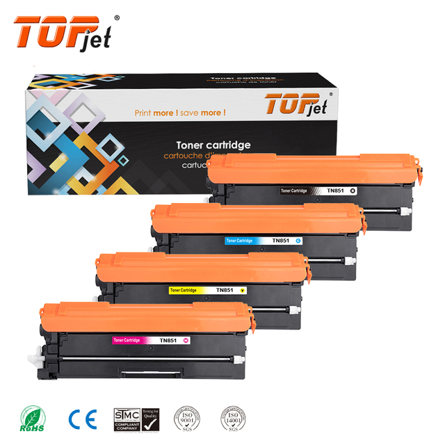 Topjet TN851 TN821XL TN249 TN248 TN421 TN248XL TN219  TN423 TN221 Compatible Color Toner Cartridge for Brother Printer Toner