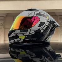 Helm Sepeda Motor Helm Modular Flip Up Visor Ganda Bersertifikat Ukuran Besar Helm Motor untuk Pria Wanita Berkendara di Jalan Raya
