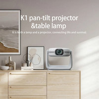 Proyector Yinzam K1 Full HD Compatible con 4K, Enfoque Automático, Corrección Trapezoidal, Batería Recargable y Luz LED de Colores, 450 ANSI Lúmenes para el Hogar
