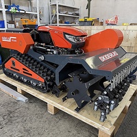 Robot tondeuse télécommandé à moteur diesel avec moteur et boîte de vitesses, garantie 1 an pour des séances de travail prolongées
