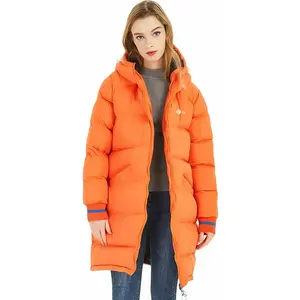 गर्म बिक्री सांस लेने योग्य कपड़े महिलाओं के सर्दियों के लंबे प्यूफर कोट की गर्म फैशनेबल महिला कोट