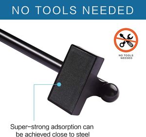 Tringles à rideaux magnétiques réglables multi-usages <span class=keywords><strong>pour</strong></span> portes, fenêtres, boîtes à outils, 9-16 pouces, installation facile, lot de 2, noir - Product Image 2