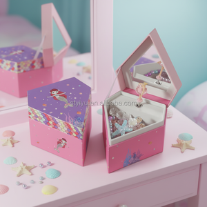 Forma di diamante su misura di carta carillon anello per gioielli giocattolo scatola per canzoni - Product Image 4