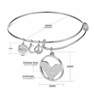 18k Gold Plated Elephant Hot Selling 316L Stainless <b>Steel</b> <b>Cable</b> Wire Adjustable Non Tarnish Jewelry Bangle With Charm Jewelry - Product Image 4