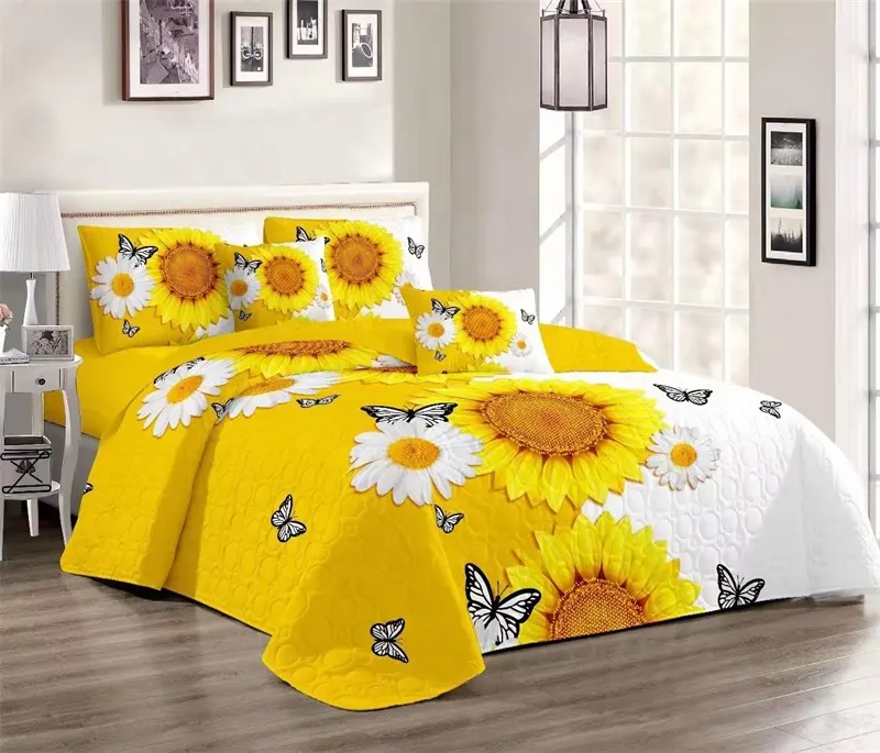 Most popular Europe style king size quilted bed spread set luxury cover sets High Quality bedding set bedspreads