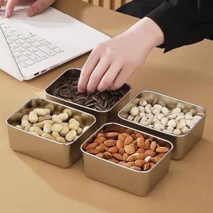 Japanese-style stainless steel food <b>storage</b> container, food grade, refrigerator/freezer <b>storage</b> <b>box</b>, fruit lunch <b>box</b>, picnic - Product Image 1