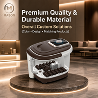 Masseur de pieds chauffant électrique portable Mason MS-812-6 avec technologie à rouleaux - Plastique imperméable et antibactérien pour usage en salon