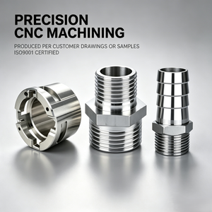 Adaptadores Roscados de Precisión Mecanizados por CNC, Conexiones de Manguera y Manguitos de Acoplamiento Estriados - Product Image 1