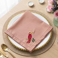 Serviettes de table rectangulaires personnalisées faites à la main en coton et lin, écologiques, traditionnelles, pour l'été, pour invités