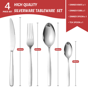 Ensemble de couverts en acier inoxydable personnalisé pour la restauration, couteau, cuillère, fourchette, vaisselle, couverts de restaurant <span class=keywords><strong>QZQ</strong></span> F9366-4 - Product Image 2