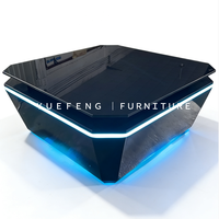 Table basse LED de luxe moderne, table de bar futuriste noire lumineuse pour discothèque, KTV, mobilier de salon