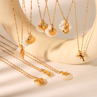 Colliers en acier inoxydable avec pendentifs pour femmes, accessoires tendance d'été imperméables pour le cou, bijoux de mode, cadeaux