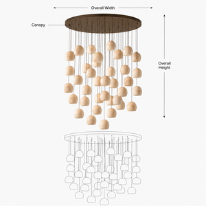 Lustre suspendu en céramique artistique personnalisé pour escalier, villa, hall d'hôtel, prix d'usine en gros - Product Image 4