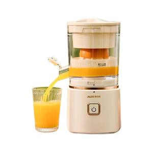 เครื่องคั้นน้ำผลไม้แบบพกพา AUX พร้อมตัวแยกกาก เครื่องคั้นน้ำผลไม้ไฟฟ้าขนาดเล็กสำหรับใช้ในครัวเรือน มอเตอร์ DC ใบมีดเดี่ยว สีขาวและสีเขียว - Product Image 3