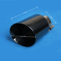 Punta de escape de titanio negro de 4 pulgadas para coche, tubo de escape de acero inoxidable 304 con malla estilo AK para modificación y mejora de automóviles