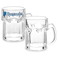 Custom Hoegaard Hexagon Bier- en Wijnbekers Verdikte Transparante Handgreep Mokken 450ml Vaatwasserbestendig Modern Design voor Drinken