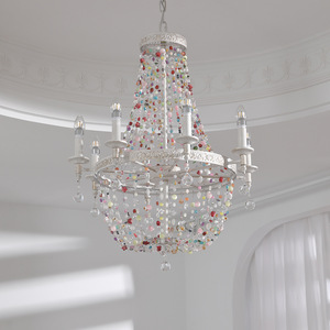 Lustre en cristal de couleur moderne de style campagnard français, villa, cour, <span class=keywords><strong>salle</strong></span> de banquet pour la décoration de la maison - Product Image 4