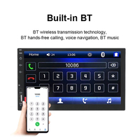 Layar Sentuh 7 Inci 2 Din Pemutar MP5 Mobil Stereo Dashboard USB Mendukung Mirror Link FM Built-in BT Opsional CarPlay untuk Pemutar