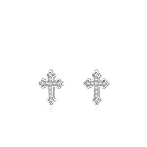 Boucles d'oreilles clous en argent sterling S925 classiques, personnalisables, version cuivre, avec zircon rond pour femmes - Product Image 1