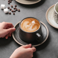 Ensemble tasse et soucoupe à thé personnalisées avec logo, 250 ml, 8 oz, style rétro, en argile, pour expresso, latte, café, tasses à café en porcelaine japonaise, céramique