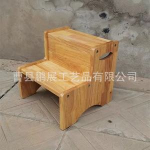 Wooden Step <b>Stool</b> For Kids 34Cm X 34Cm X 17Cm Durable Solid Wood Kitchen <b>Bathroom</b> Use - Product Image 3