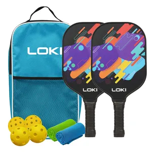 Loki vente en gros raquettes de balle de cornichon pro approuvées par Usapa ensemble de pagaies de pickleball en nid d'abeille PP durables