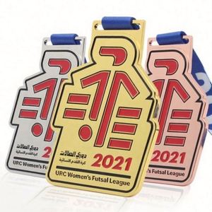 Medalla de Fútbol Personalizada de Alta Calidad, Chapada en Cobre y Oro, Medallas Deportivas 3D para Carreras - Product Image 2