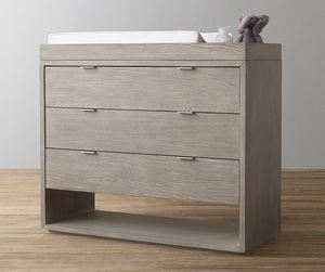 コンバーチブルウッド赤ちゃん交換テーブルドレッサー収納引き出し付きキャビネット - Product Image 1