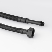 Tuyau de douche flexible en PET noir tressé moderne de haute qualité PPW, durable, 40 cm, diamètre intérieur 1/2 pouce