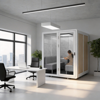 Cabine de bureau portable isolée, cabine de bureau modulaire, cabine insonorisée, isolation acoustique pour l'enregistrement