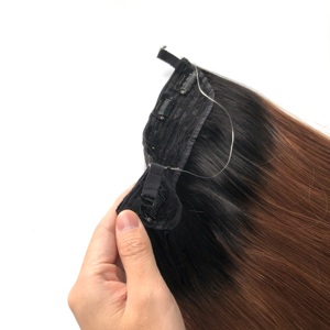 AU 100% rambut manusia disesuaikan hanya rambut Remy India klip dalam Ombre campuran rambut karamel ekstensi volume wanita - Product Image 5