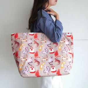 Bolsa de mano plegable reutilizable con estampado de dibujos animados de moda, bolso grande portátil y plegable - Product Image 2