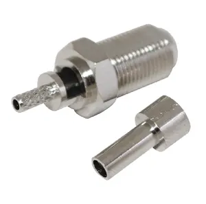 RF Connector F Female Jack Nickel Plated F Type Wire Connector Cable Adapter for Coaxial RG316 RG178 RG174