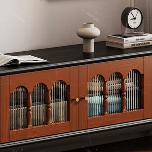 Meuble TV en bois massif de style mid-century pour petit appartement, villa, salle à manger, salon, bar à domicile, rangements, casiers, grand - Product Image 6