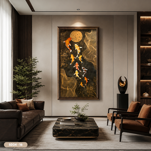 Premium Vietnam Gold Leaf Wall Art Handmade Luxury Interior Decorative <b>Painting</b> OEM ODM Factory Manufacturer Model SD24-16 - Product Image 6